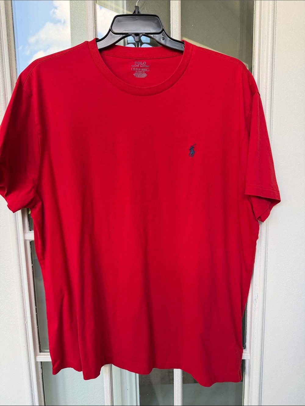 Polo by Ralph Lauren Men’s Red Crew T-Shirt with Navy Pony